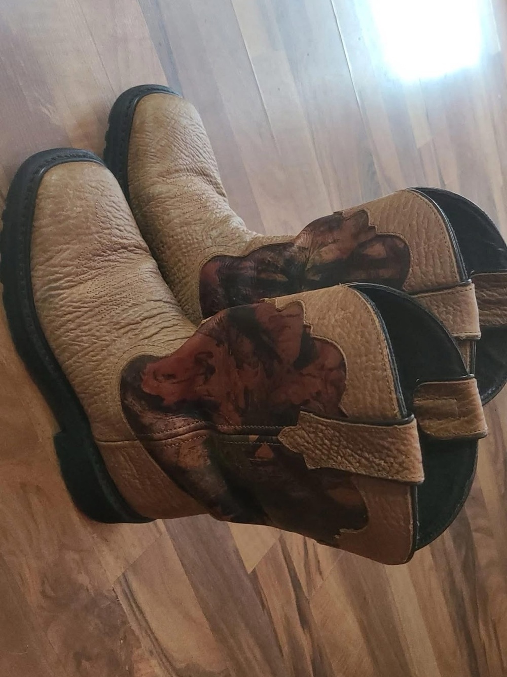 J.B. Dillon Tan and Brown Men's Western Work Boots